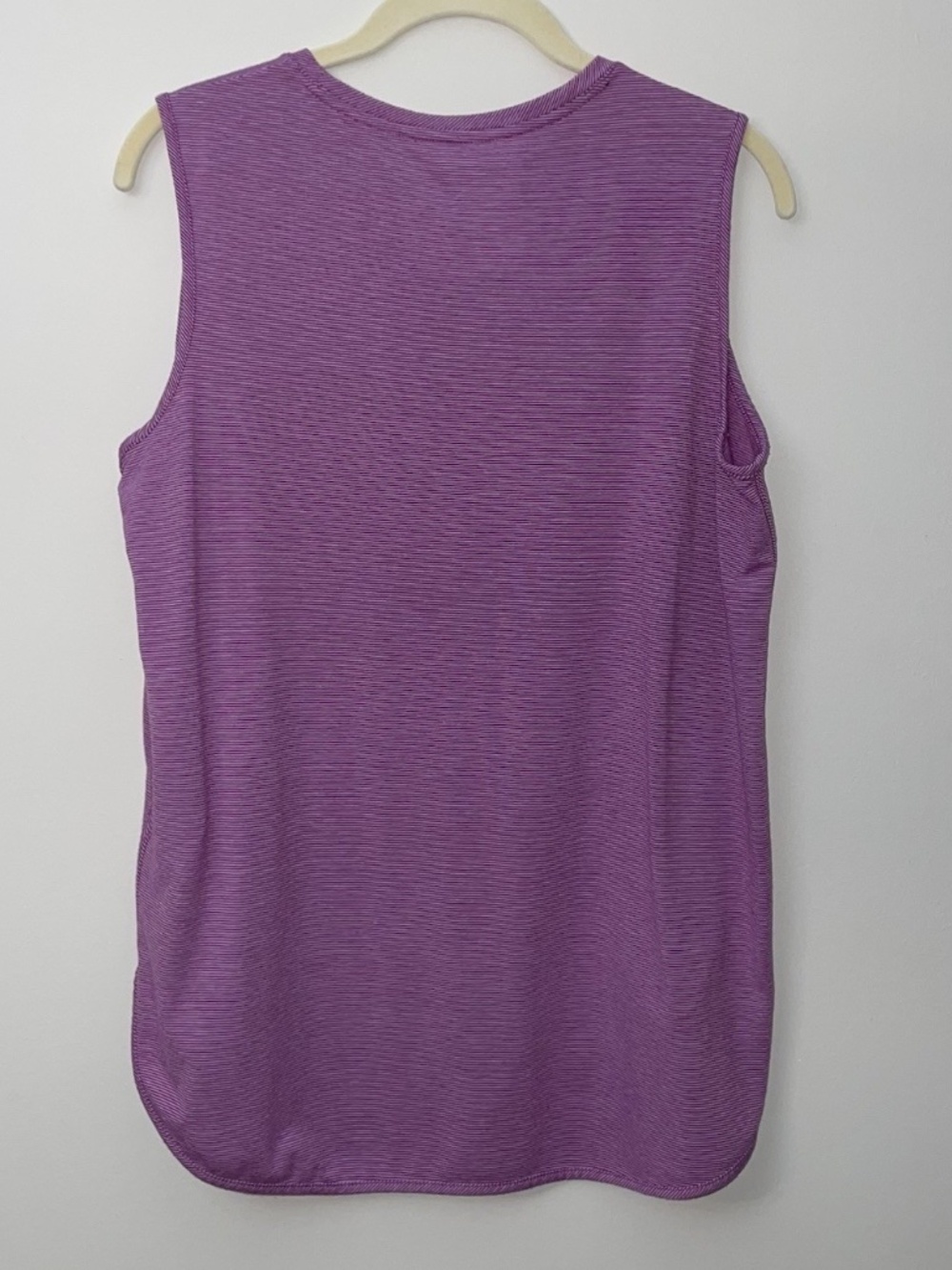 Land's End Medium Petite 100% Swing Tunic Tank Top Purple Stripe - Picture 2 of 9